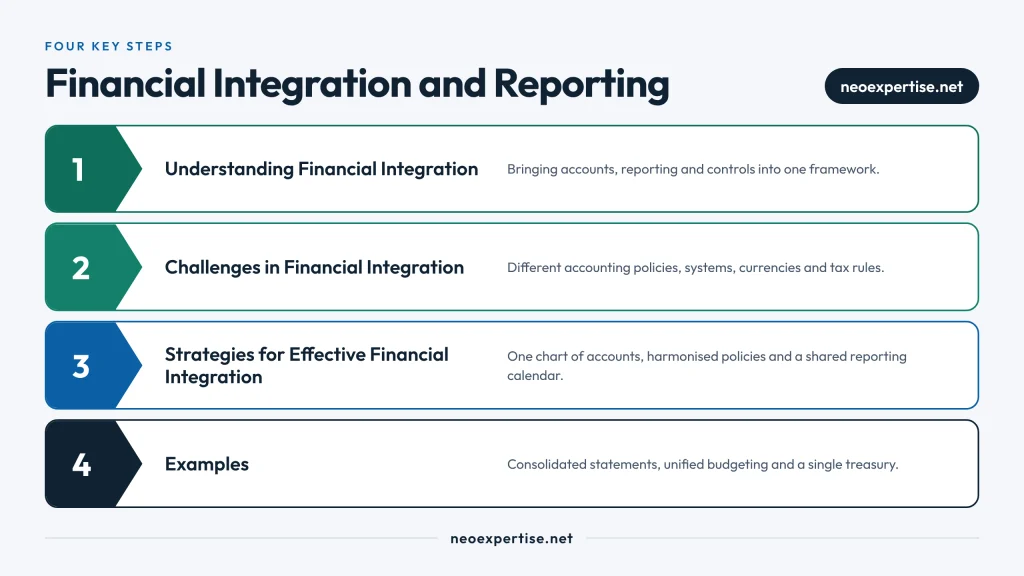 Financial Integration and Reporting – Corporate Integration. Mergers and Acquisitions: A Guide to Corporate Integration Strategies